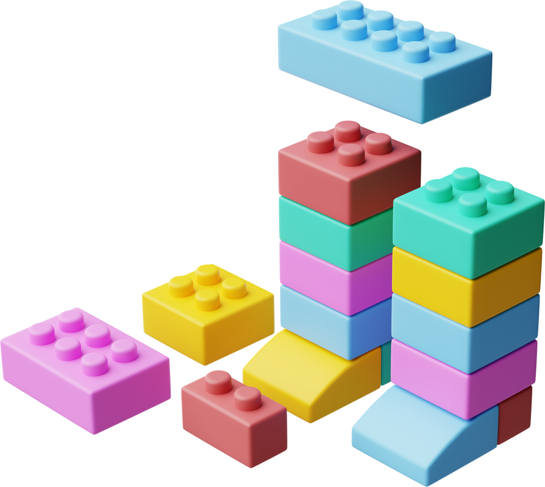 Lego block 3d illustration